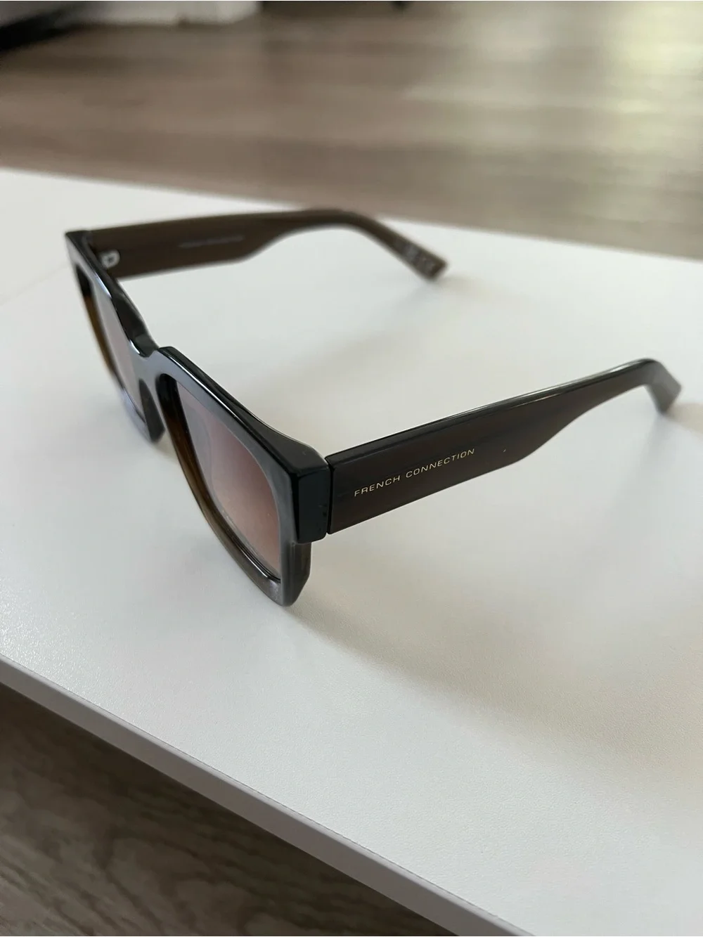 French Connection Brown Frame Sunglasses with Brown Gradient Lenses